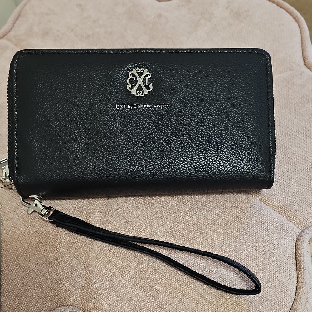 Christian Lacroix Black Wristlet Clutch